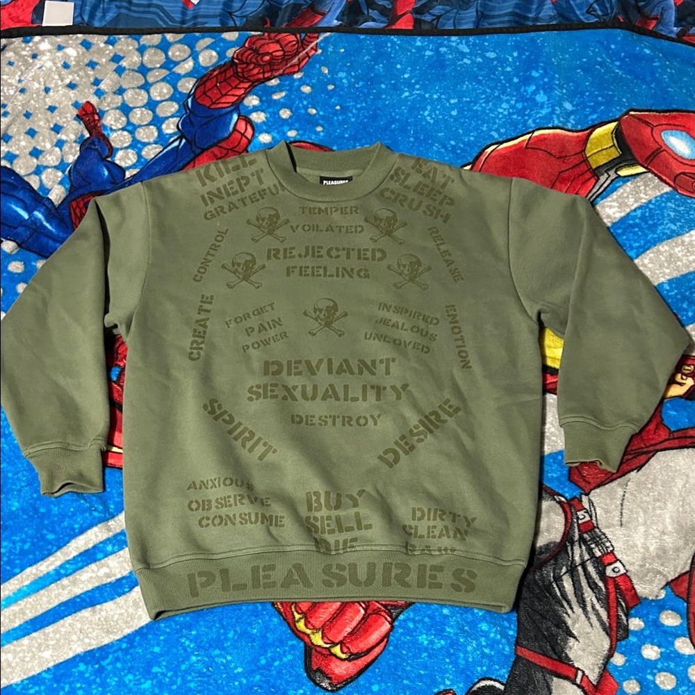 PLEASURES Deviant Graphic Crewneck Sweatshirt